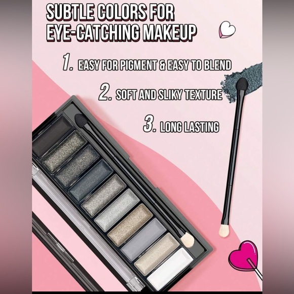 Eyeshadow-Misslyn Eyeshadow Shades, Shade Of Nude, Pigmented Black Smokey nwt - Picture 2 of 9